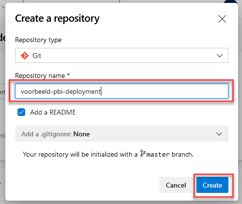 Geef de nieuwe repository een naam