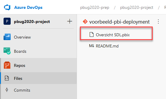 Power BI in DevOps zichtbaar