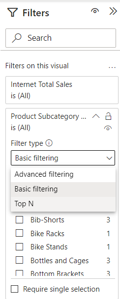 Top N filtering