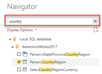 Power BI Navigator zoekfunctie