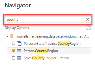 Power BI Navigator zoekfunctie